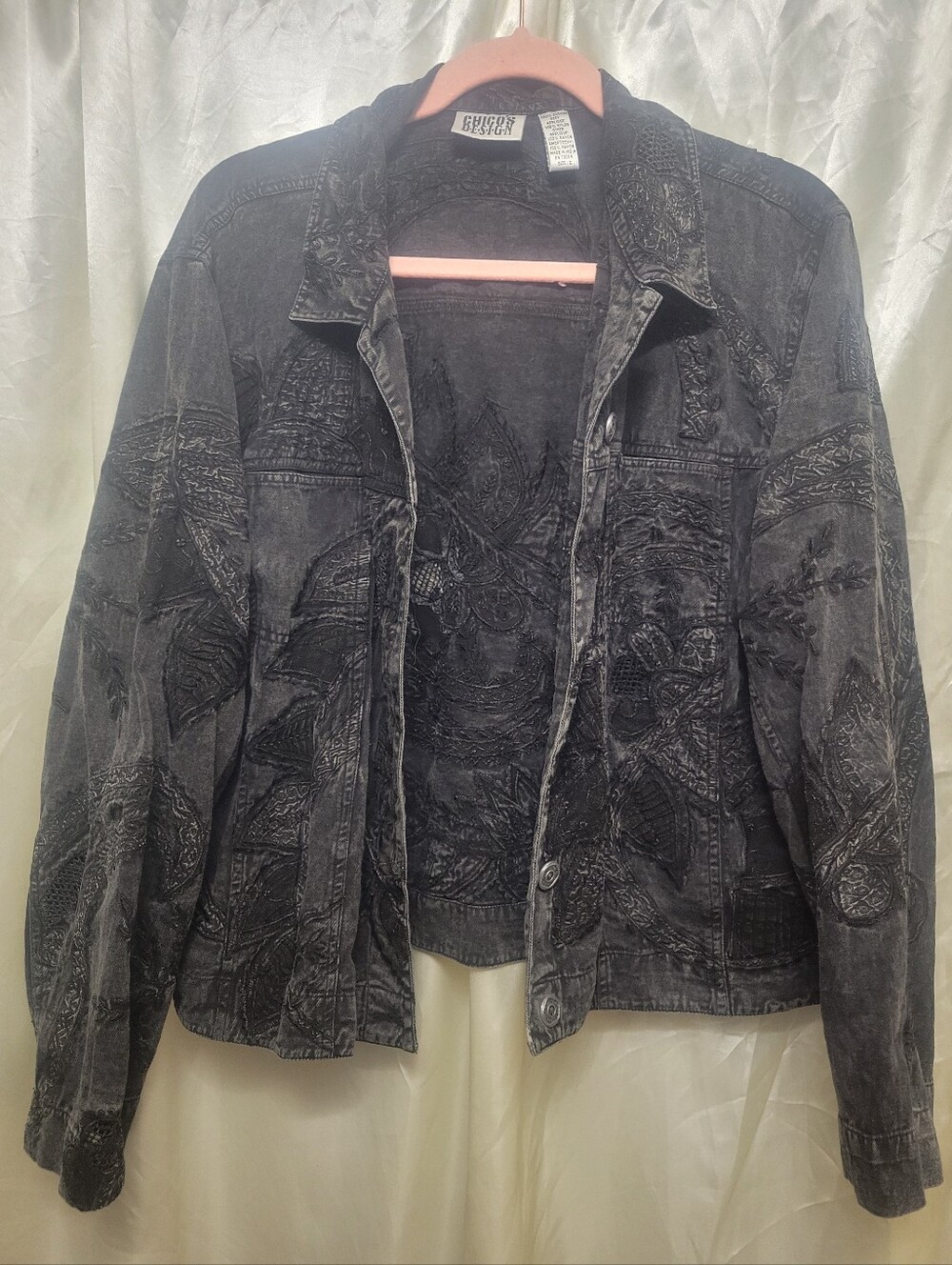 Chicos, Charcoal, Patterned Jacket